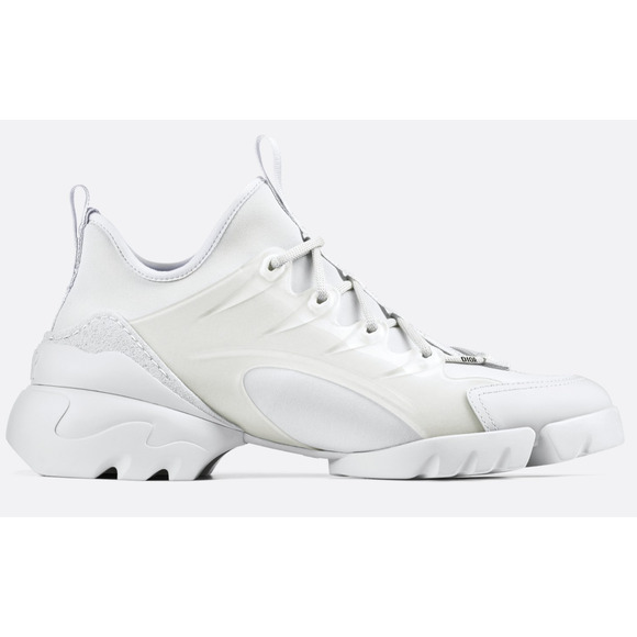 Dior D-Connect White Neoprene Logo Lace Up Flat Platform Trainer Sneaker 39 - Picture 1 of 12